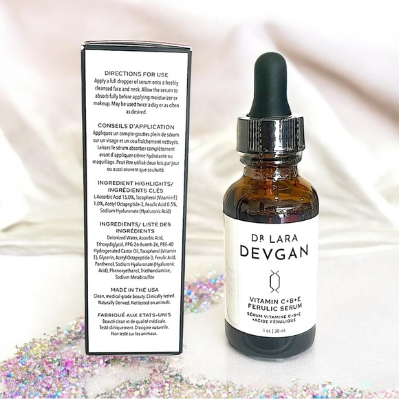 Dr. Lara Devgan Scientific Beauty Vitamin C+B+E Ferulic Serum 1oz NIB RV $145 - Picture 9 of 10